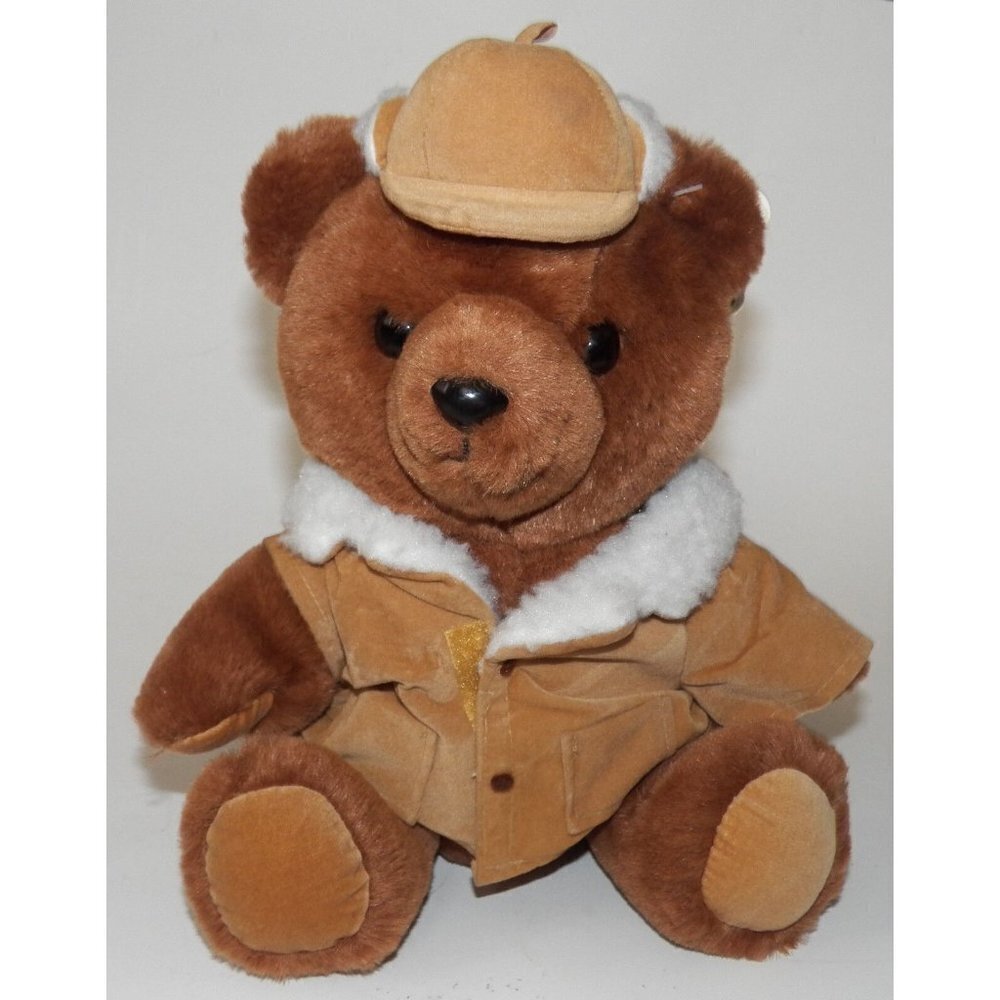VTG Vern Dakin Brown Teddy Bear Plush 10" Stuffed Animal 1987 Hunter Fisher TAG